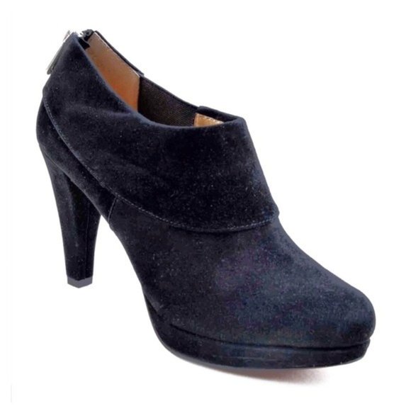 Adrienne Vittadini Ankle Boots Suede Leather Black Booties Size 11M New in Box - Picture 11 of 11